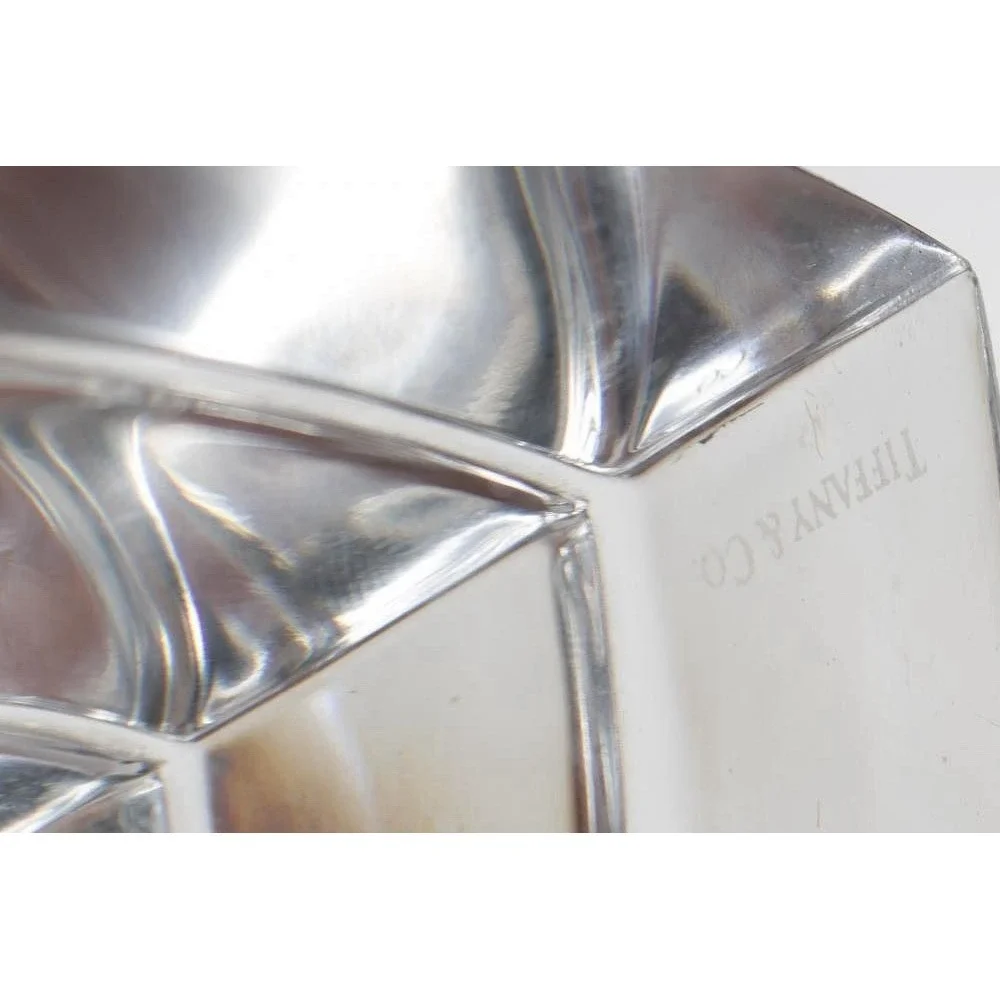Tiffany & Co Crystal Pyramid Heart Paperweight 3.5